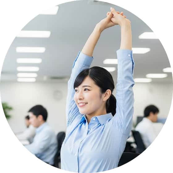 デスクワークで長時間座りっぱなし